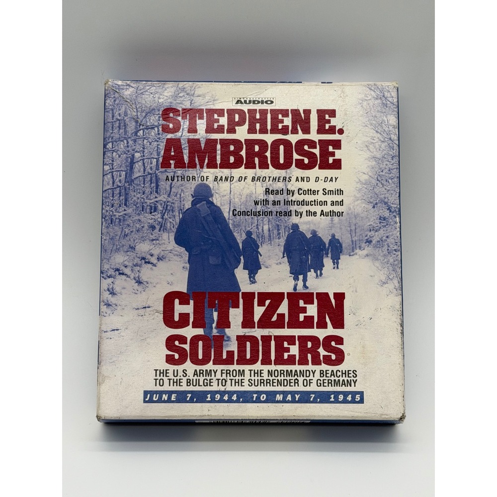 Stephen E Ambrose Citizen Soldiers Audiobook 5 CD Set with Map World War II WWII
